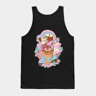 Cute ice cream bunny and bear cone Tank Top